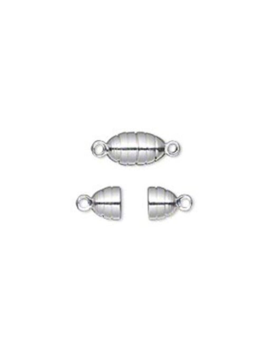 2 Sets Magnetic Necklace Bracelet Clasps Sleek Modern Silver Plated 10x5mm Oval